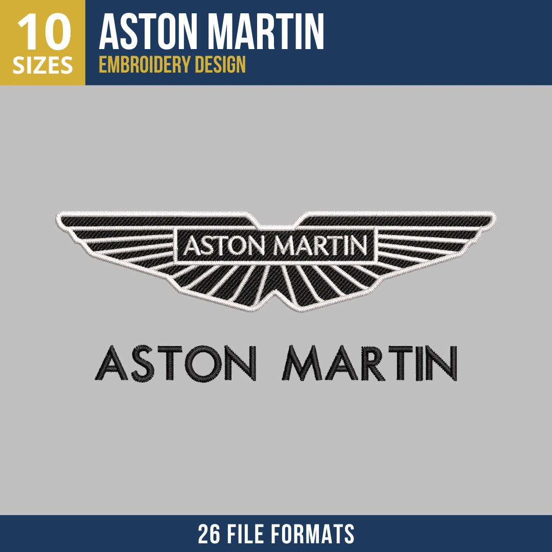 Aston Martin Wings Logo Embroidery Design