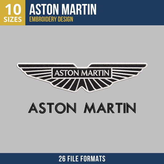 Aston Martin Wings Logo Embroidery Design