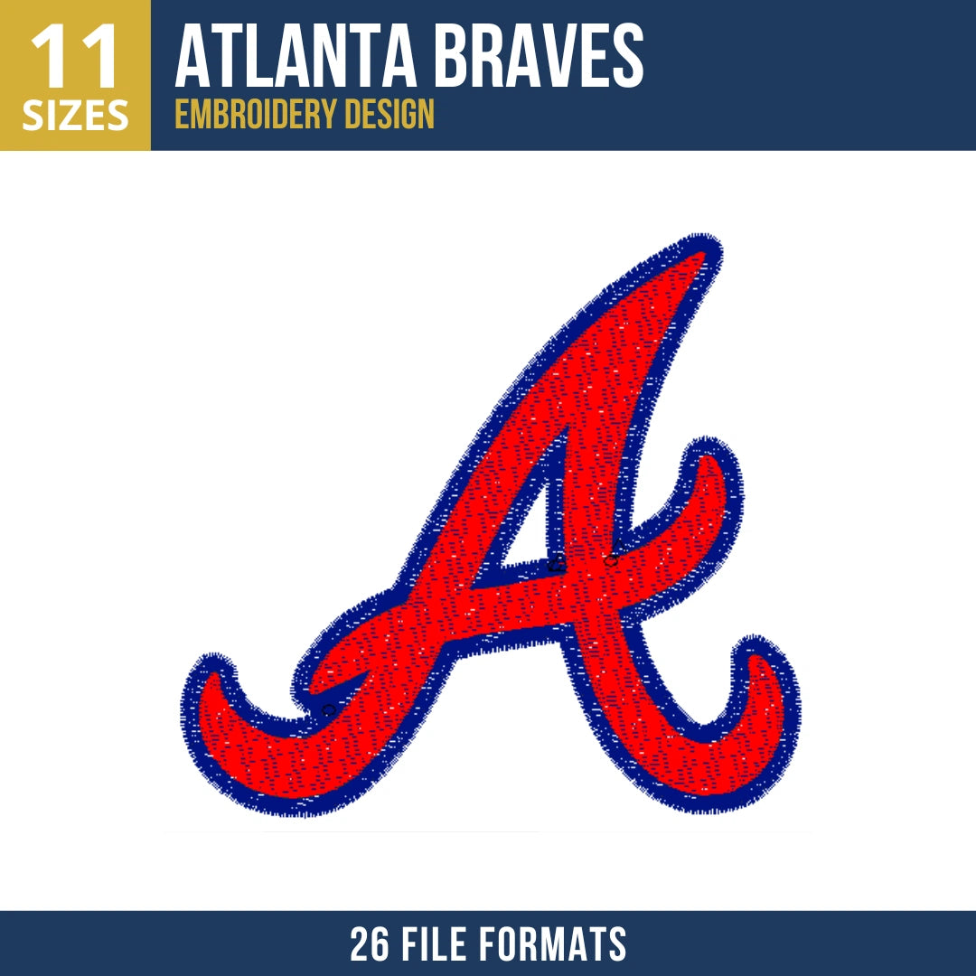Atlanta Braves Logo Script A Embroidery Design