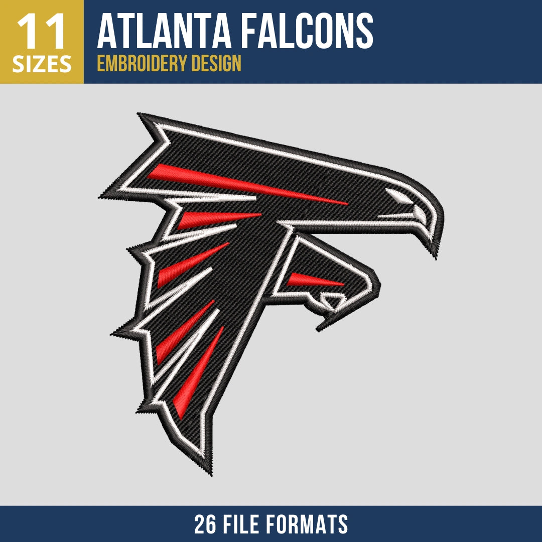 Atlanta Falcons Head Logo Football Embroidery Design