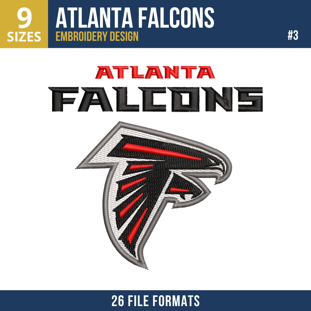 Atlanta Falcons Embroidery Design Bundle