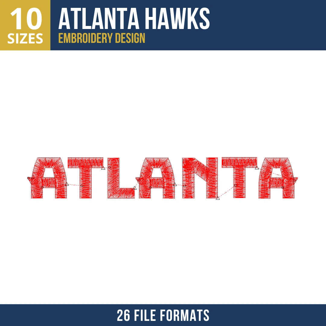 Atlanta Hawks Atlanta Wordmark Embroidery Design