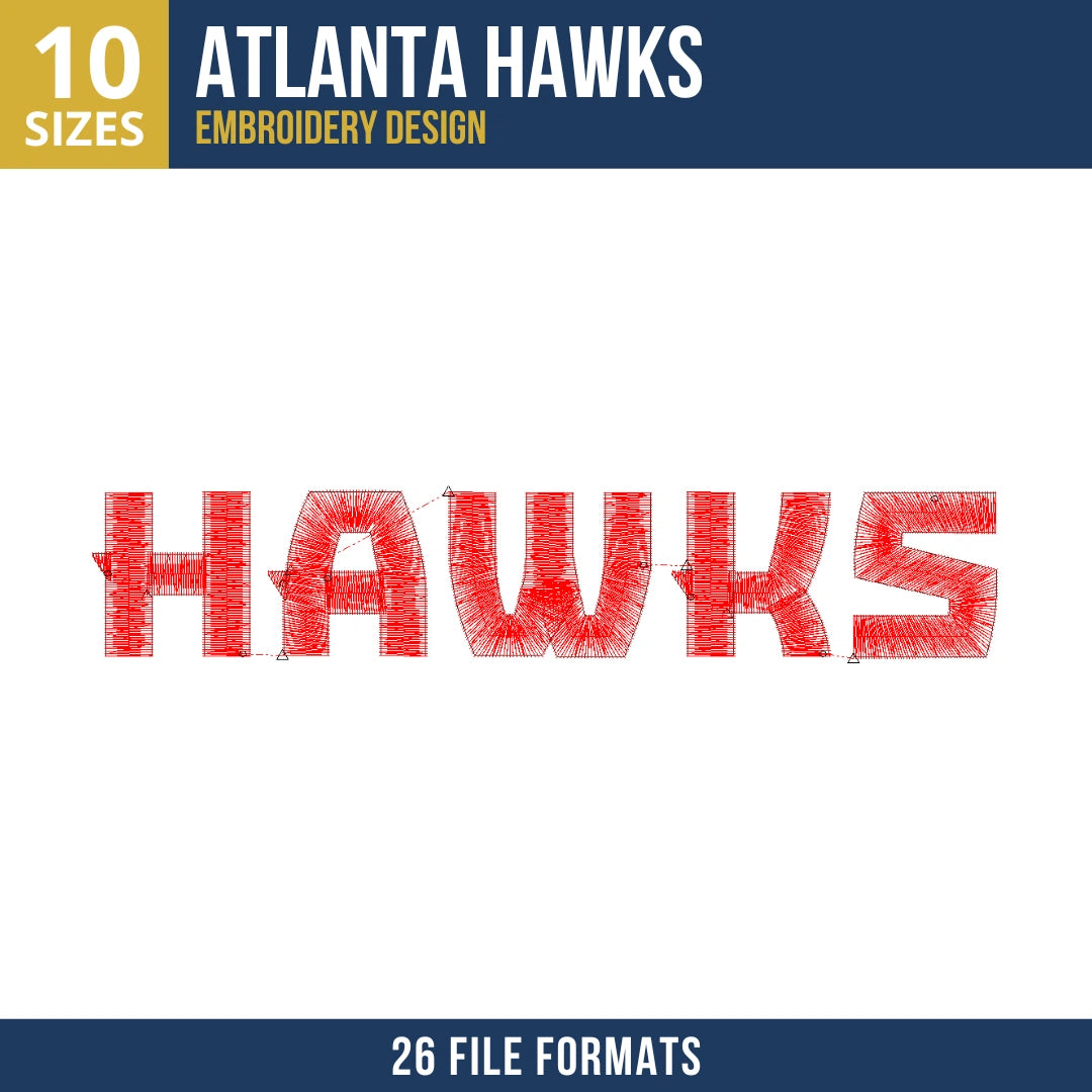 Atlanta Hawks Wordmark Embroidery Design