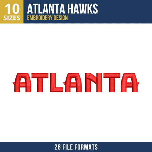 Atlanta Hawks Atlanta Wordmark Embroidery Design