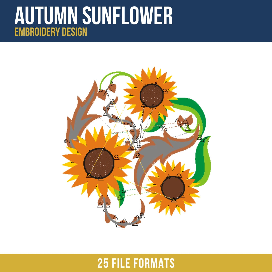 Autumn Sunflower Embroidery Design