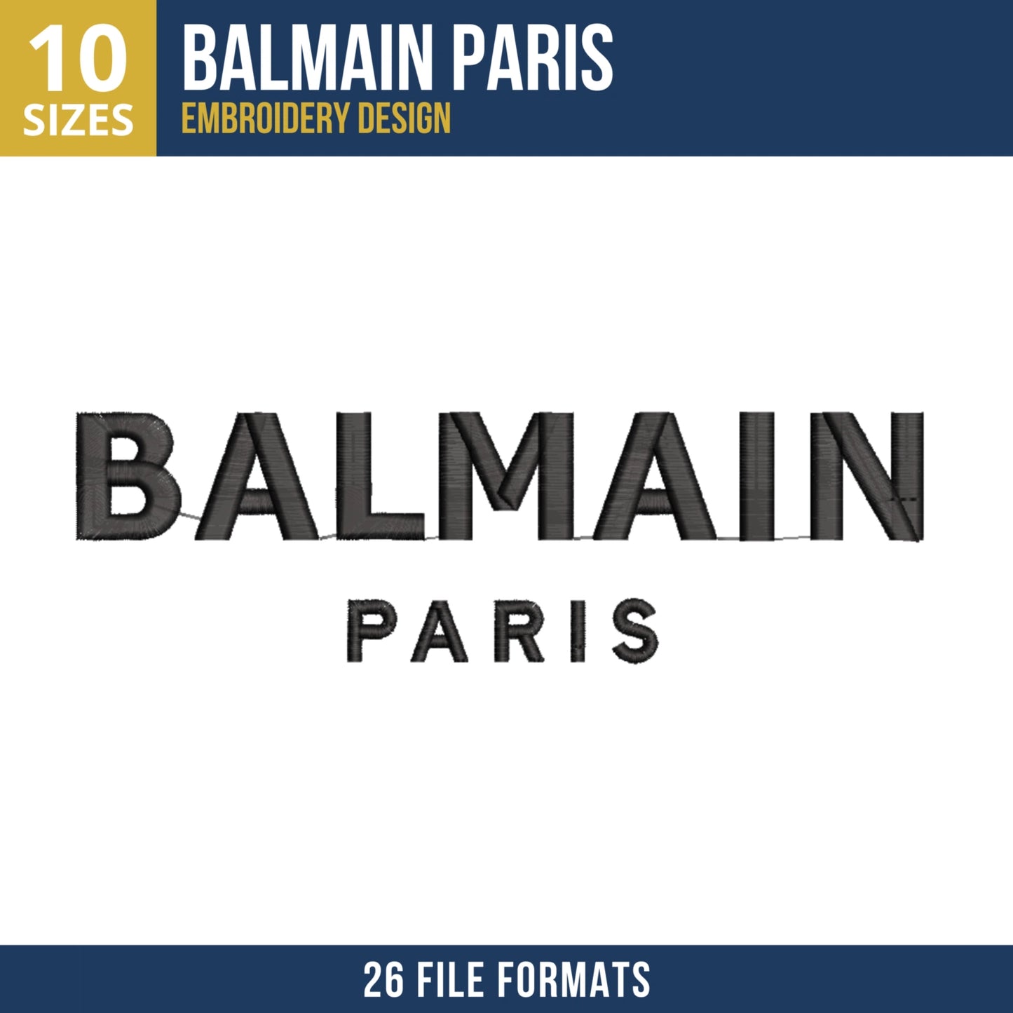 Balmain Paris Logo Embroidery Design