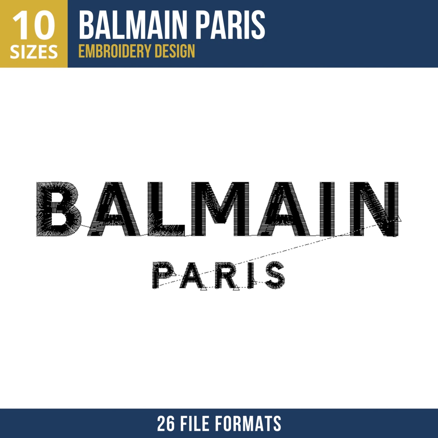 Balmain Paris Logo Embroidery Design