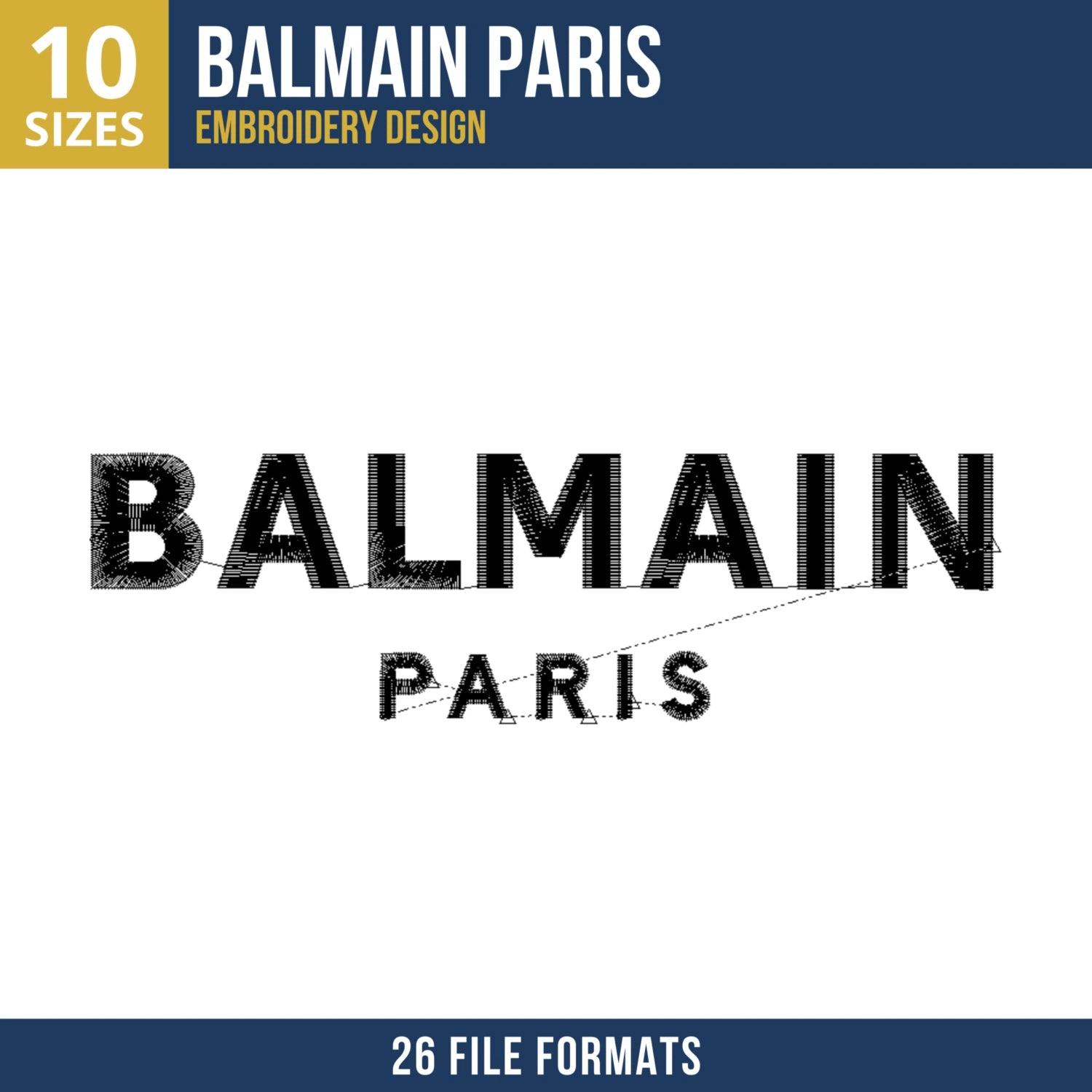 Balmain Paris Logo Embroidery Design