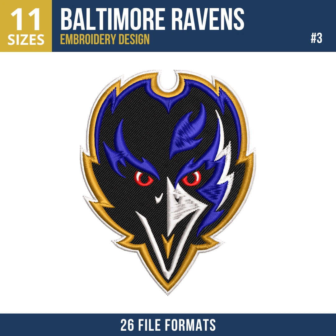 Baltimore Ravens Embroidery Design Bundle