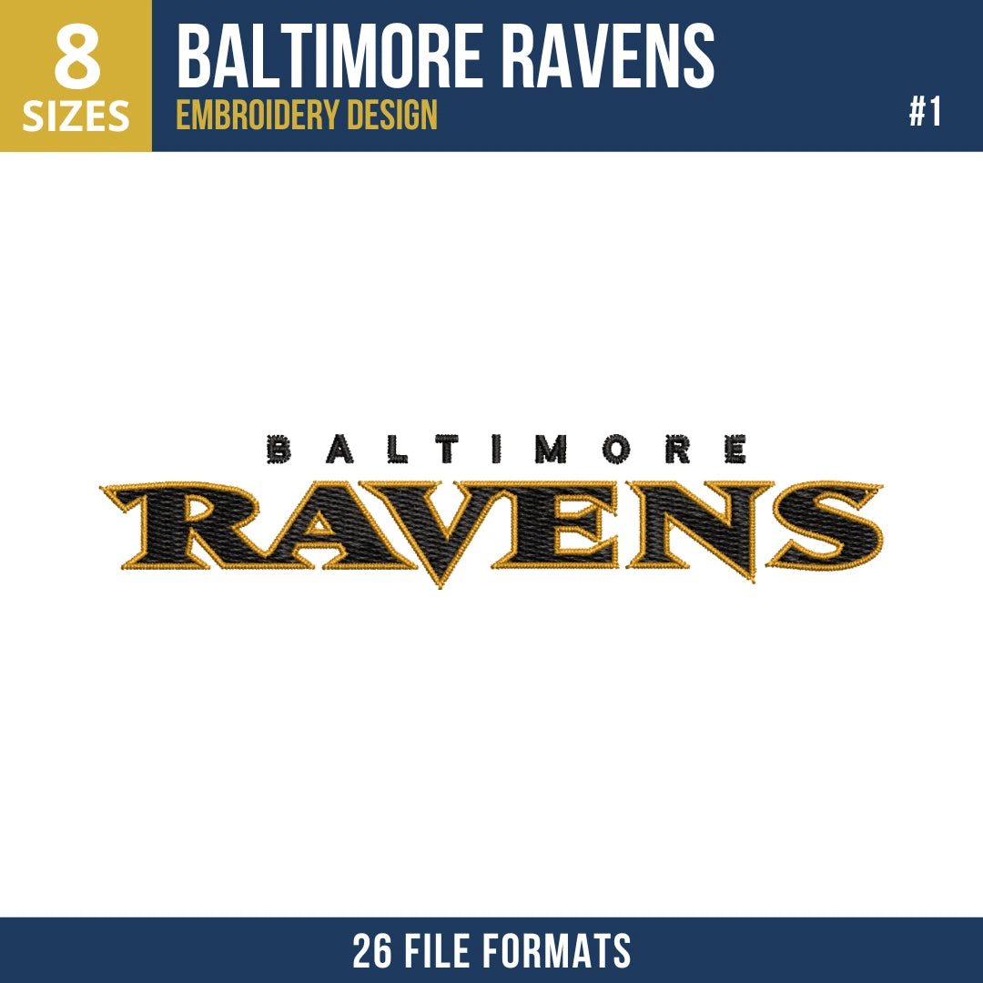 Baltimore Ravens Embroidery Design Bundle