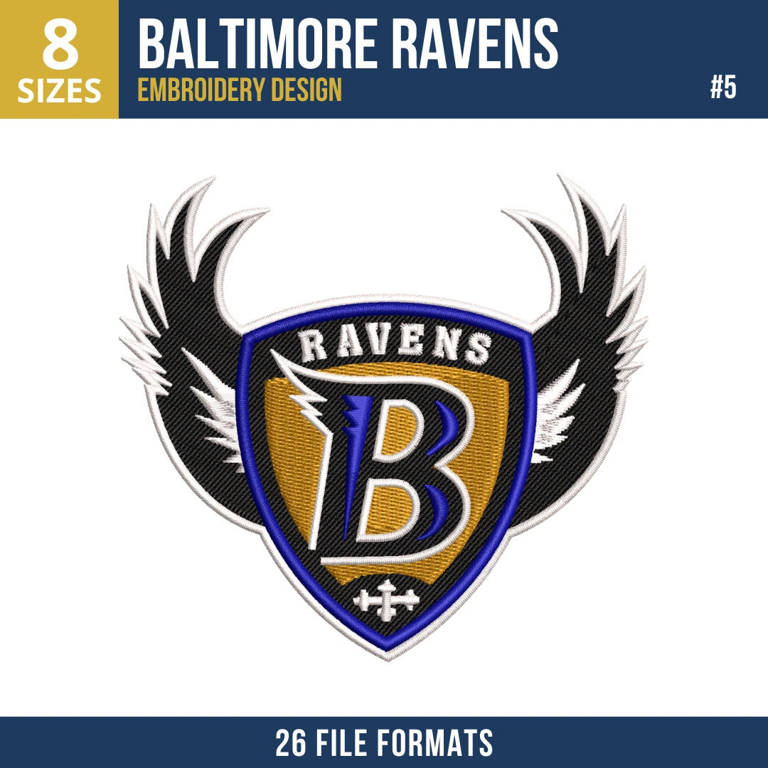 Baltimore Ravens Embroidery Design Bundle