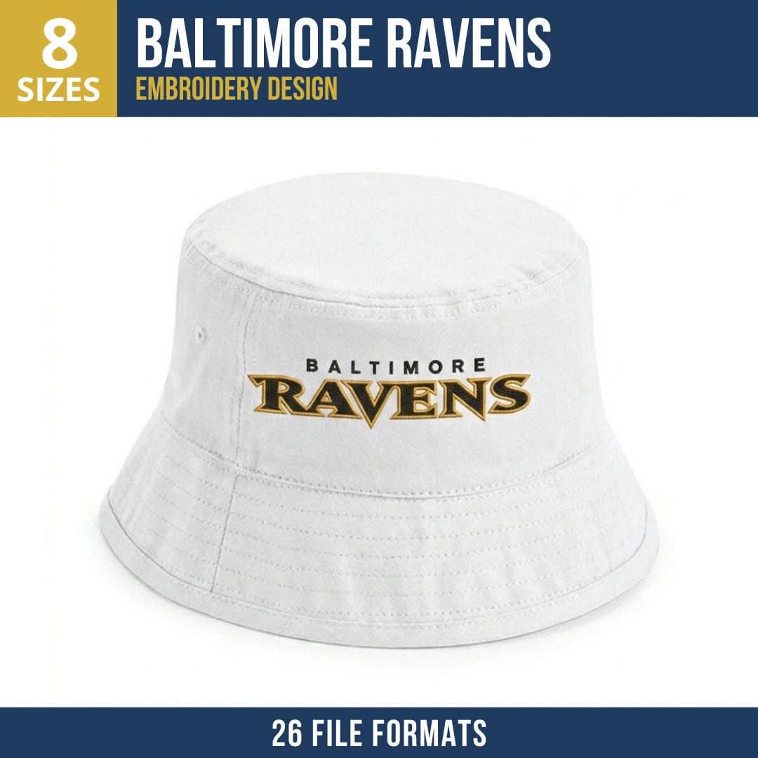 Baltimore Ravens Wordmark Football Embroidery Design