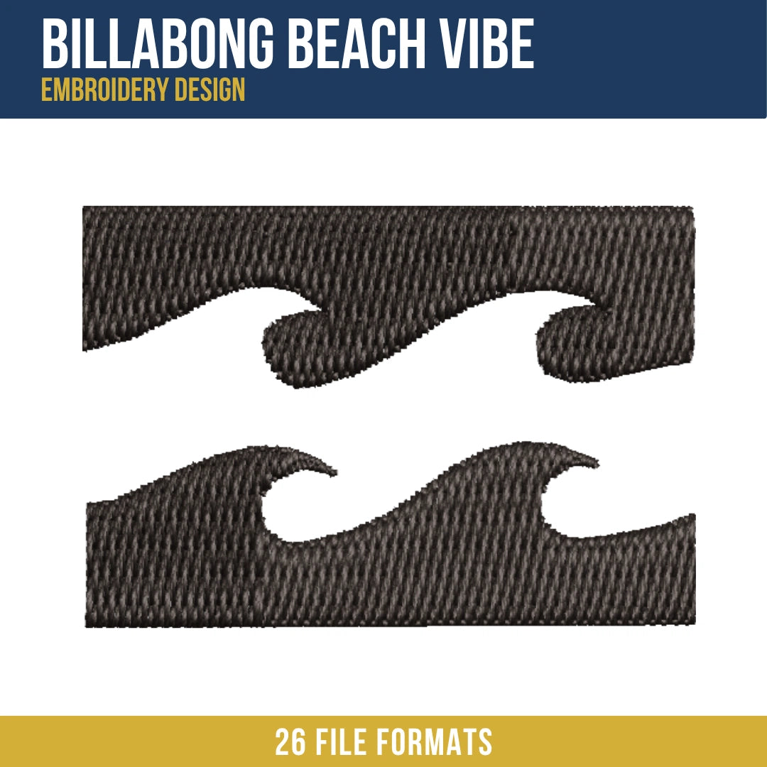 Billabong Beach Vibe Embroidery Design