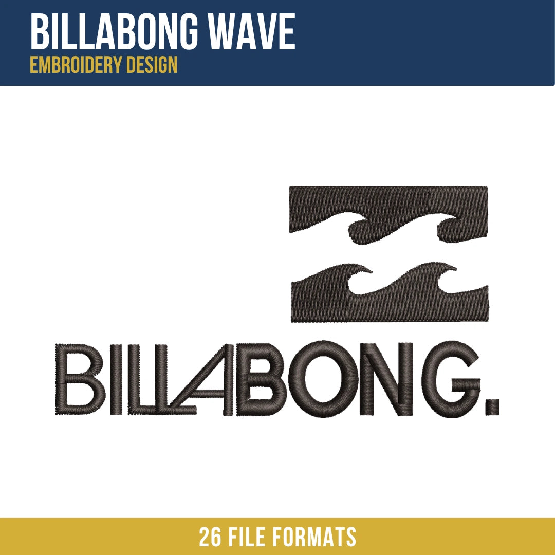 Billabong Wave Embroidery Design
