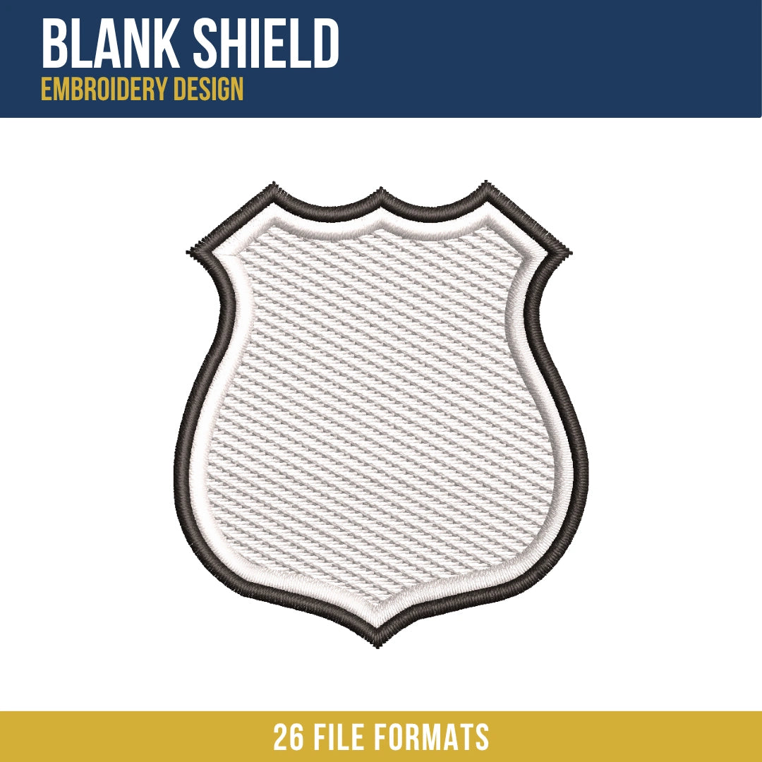 Blank Shield Embroidery Design