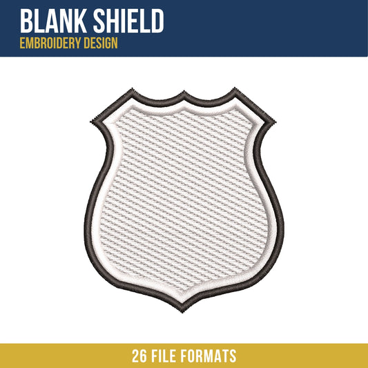 Blank Shield Embroidery Design