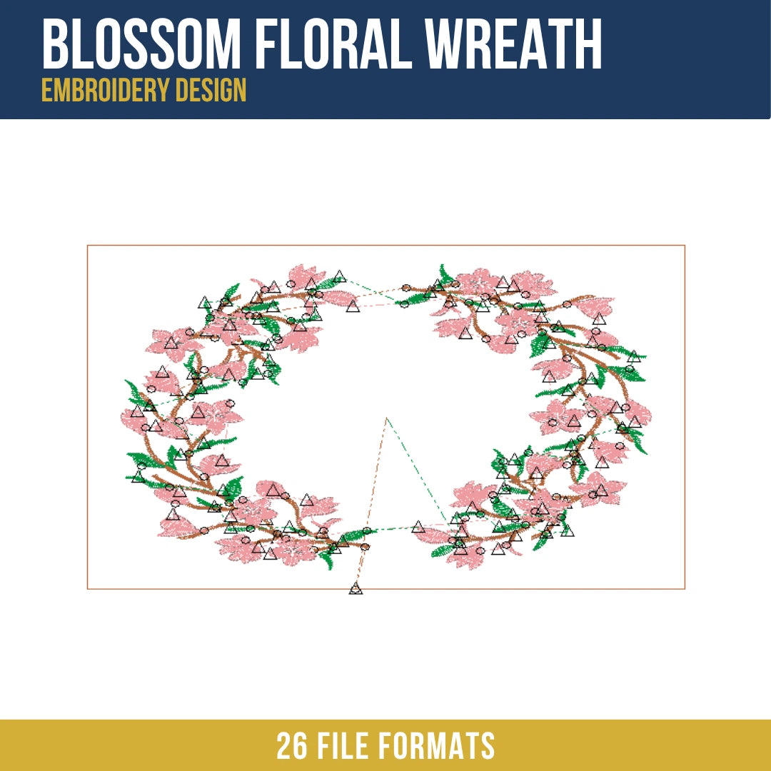 Blossom Floral Wreath Embroidery Design