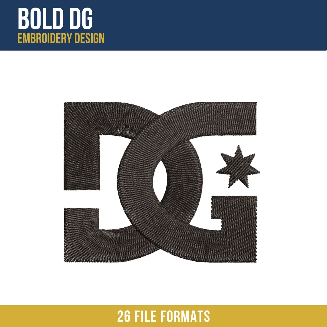 Bold DG Embroidery Design
