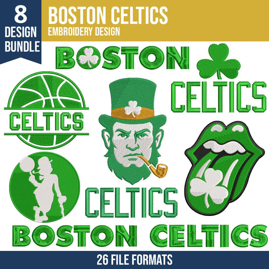 Boston Celtics Embroidery Bundle - 10 Machine Embroidery Designs