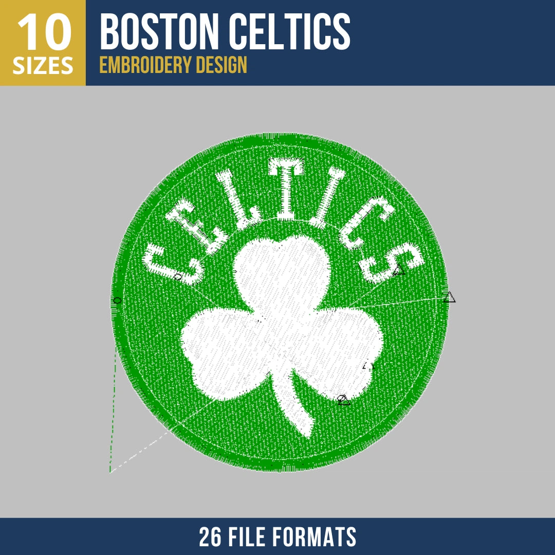 Boston Celtics Shamrock Circle Basketball Embroidery Design