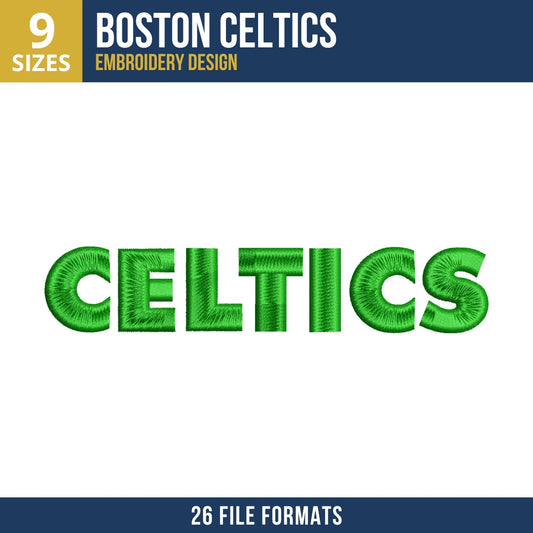 Boston Celtics Celtics Wordmark Embroidery Design