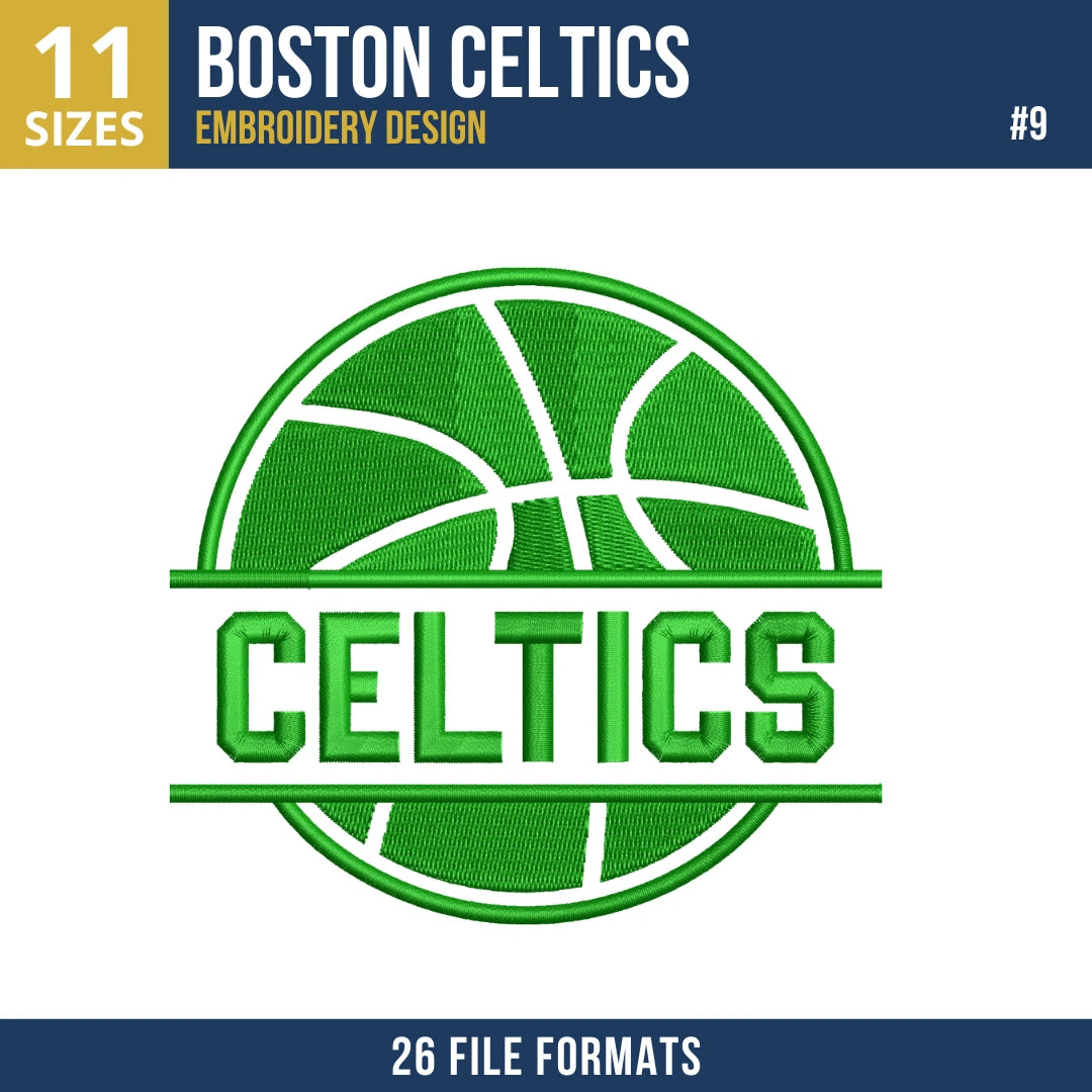 Boston Celtics Embroidery Bundle - 10 Machine Embroidery Designs