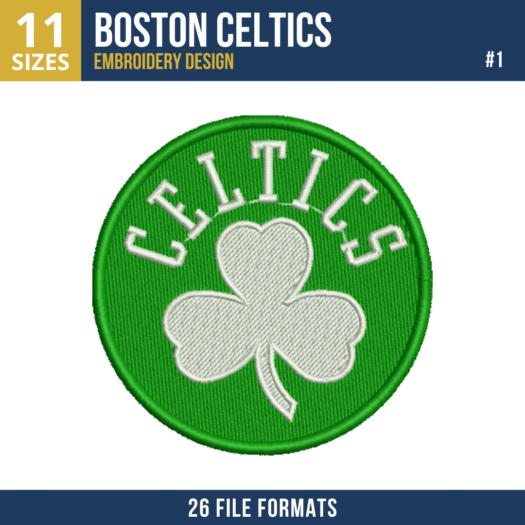 Boston Celtics Embroidery Bundle - 10 Machine Embroidery Designs