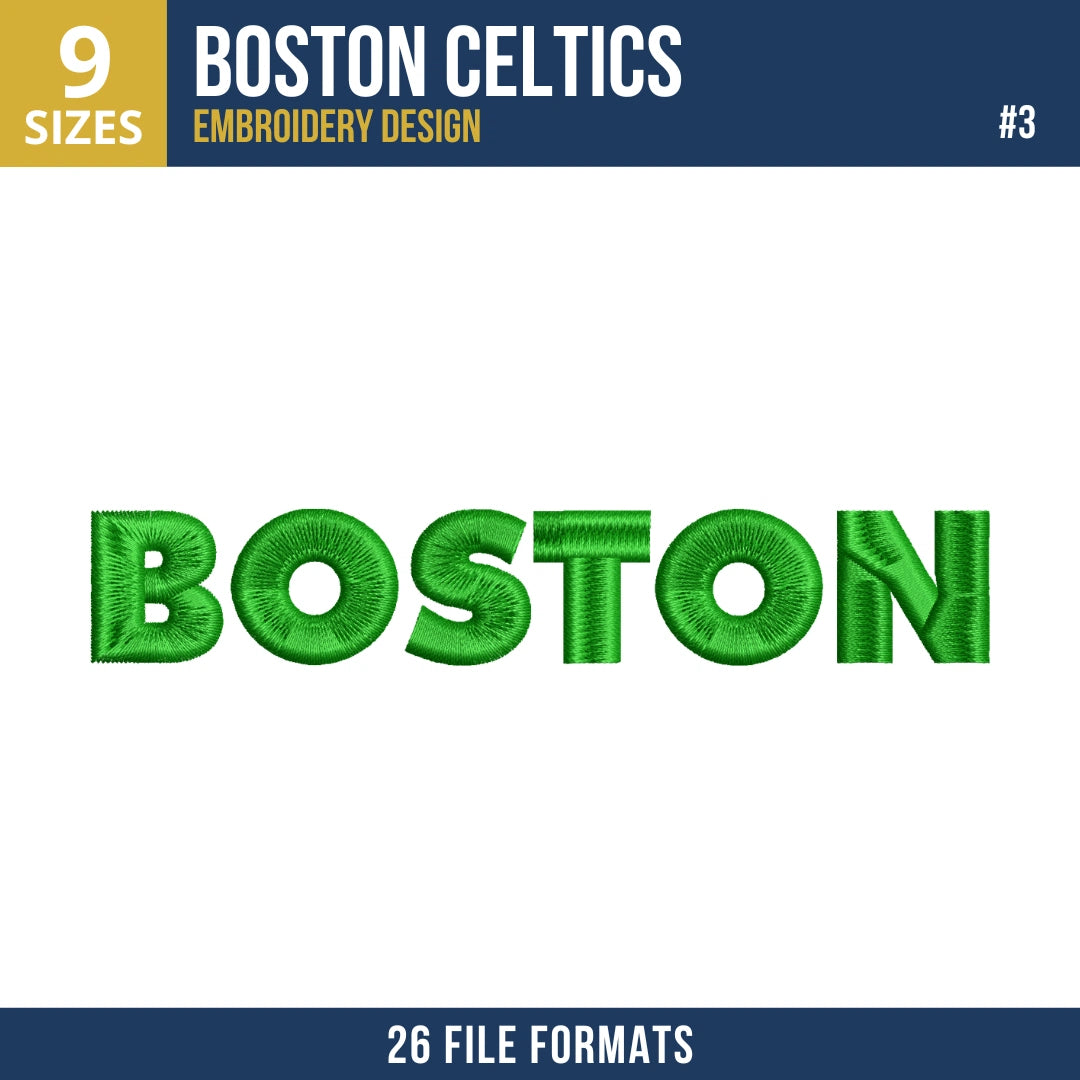 Boston Celtics Embroidery Bundle - 10 Machine Embroidery Designs