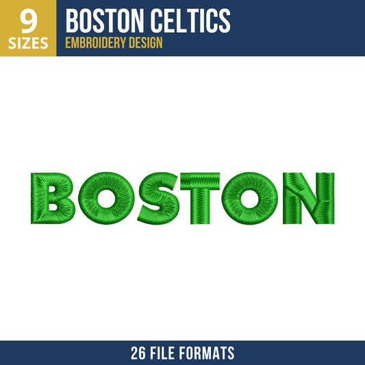Boston Celtics Boston Wordmark Embroidery Design