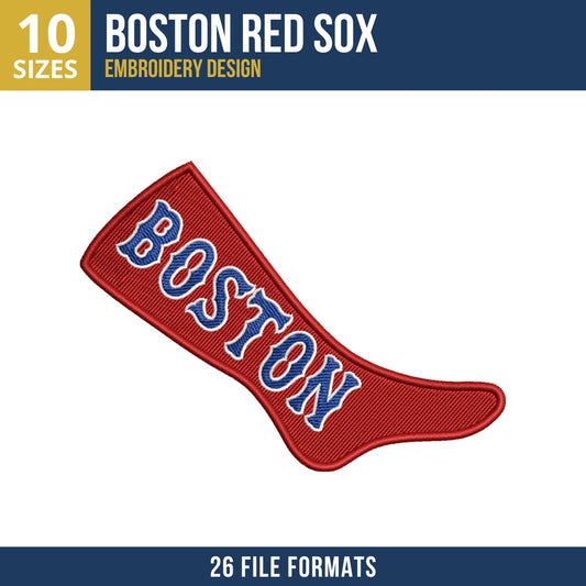 Boston Red Sox Red Sock Shape Embroidery Design