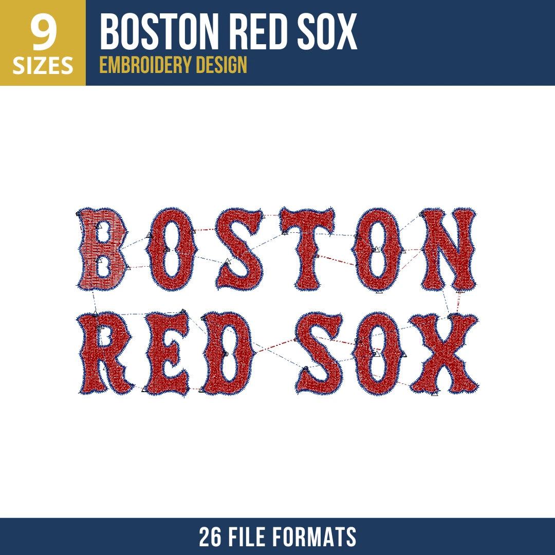 Boston Red Sox Stacked Wordmark Embroidery Design