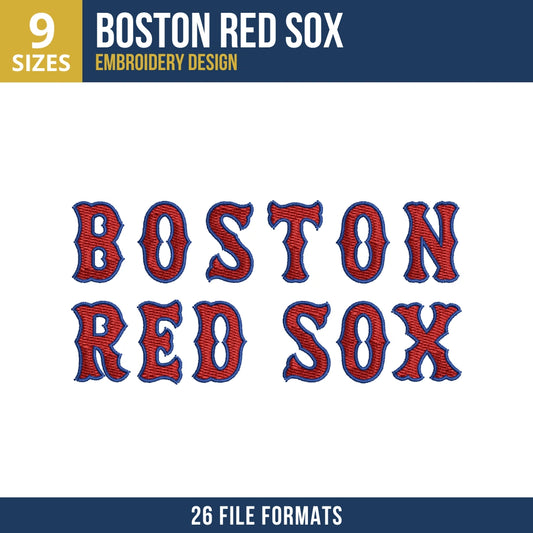 Boston Red Sox Stacked Wordmark Embroidery Design