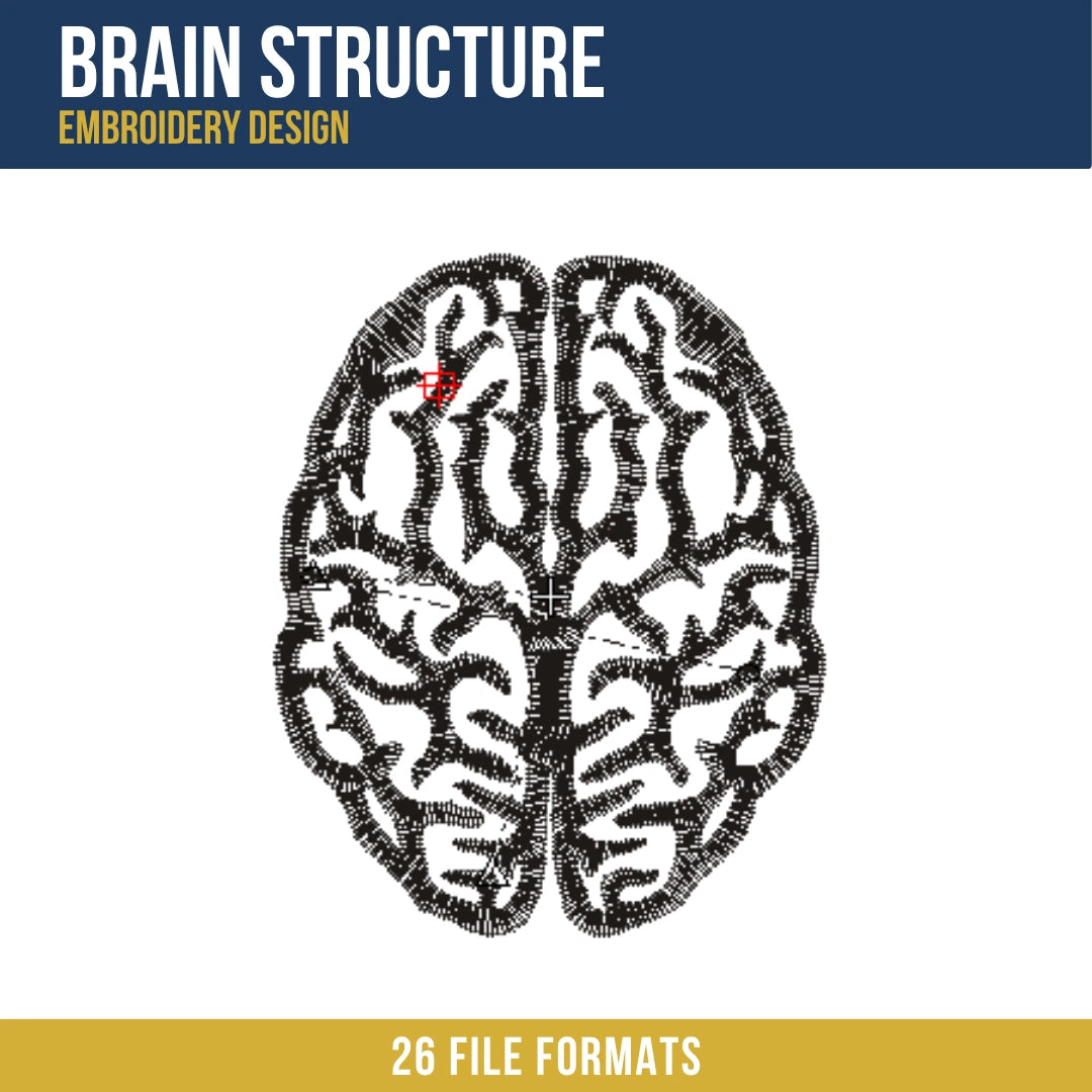 Brain Structure Embroidery Design