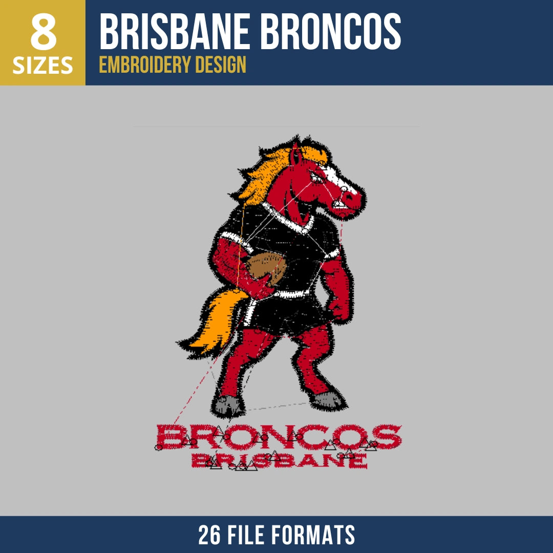 Brisbane Broncos Mascot Embroidery Design