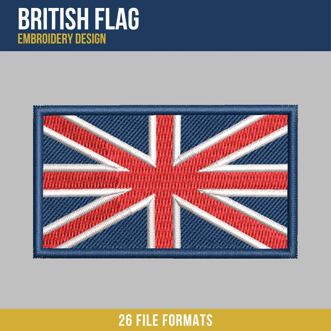 British Flag Embroidery Design