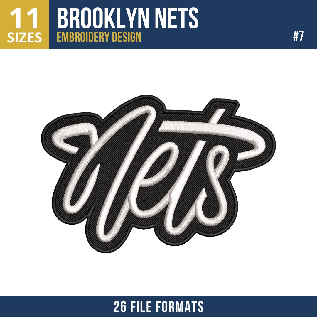 Brooklyn Nets Embroidery Design Bundle - 9 Machine Embroidery Files