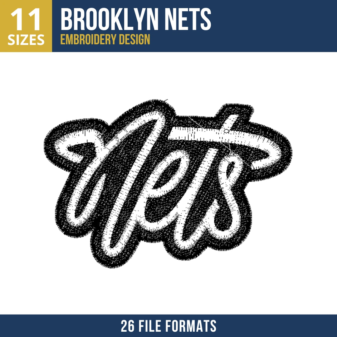 Brooklyn Nets Cursive Wordmark Embroidery Design