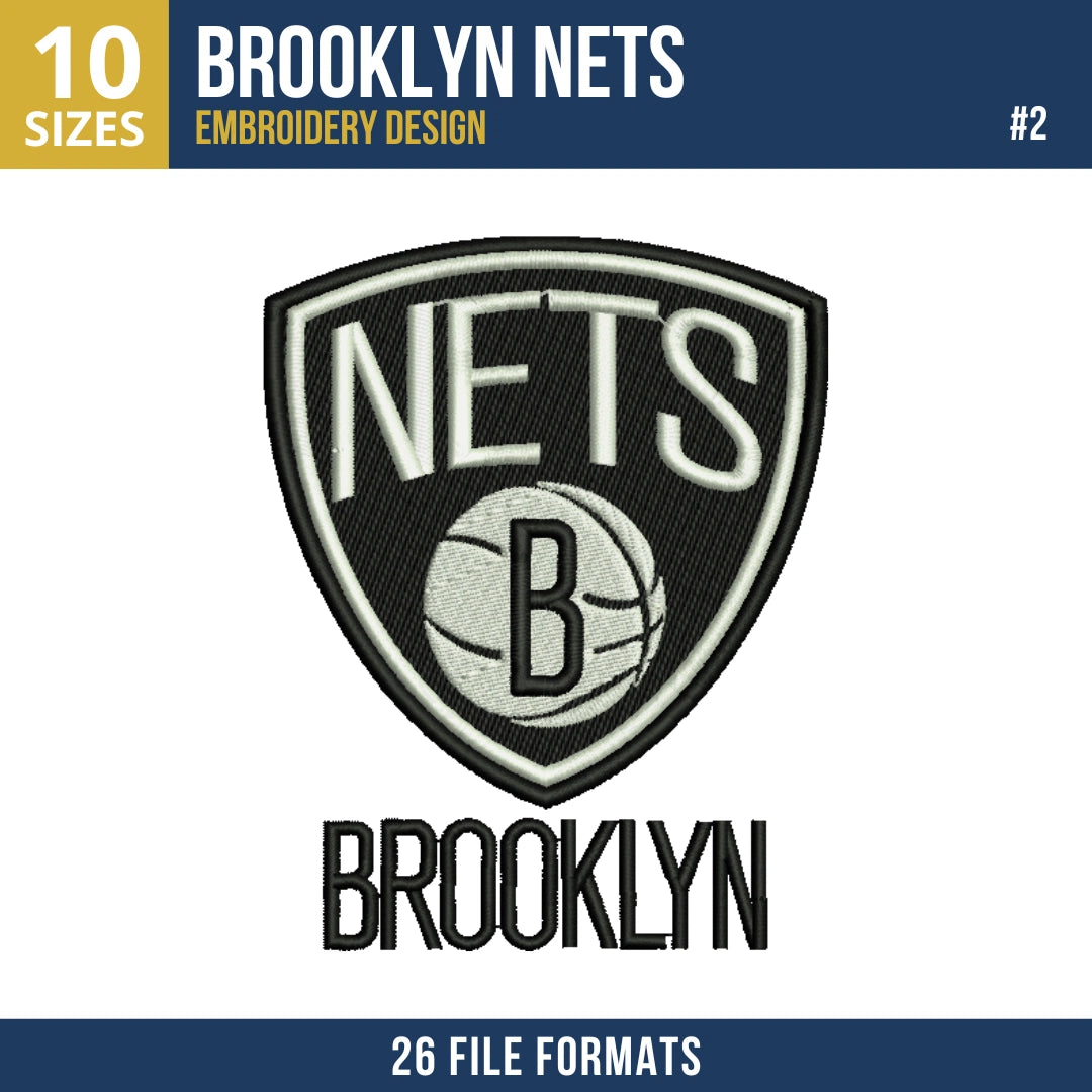 Brooklyn Nets Embroidery Design Bundle - 9 Machine Embroidery Files