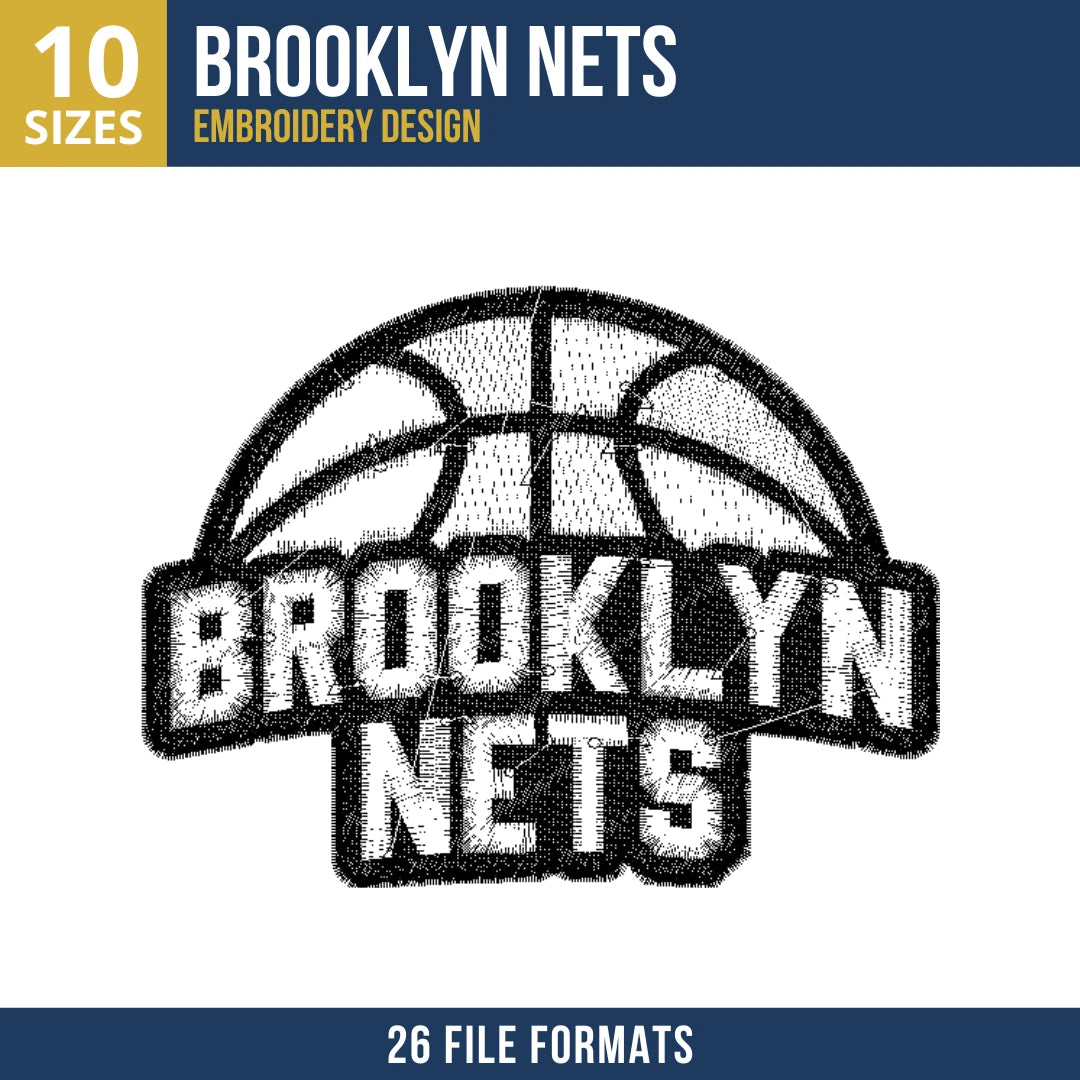 Brooklyn Nets Basketball Embroidery Design