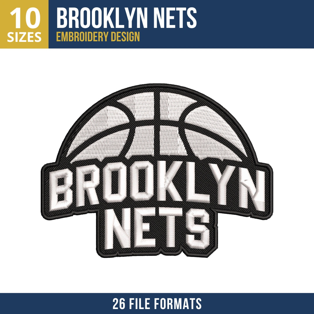 Brooklyn Nets Basketball Embroidery Design