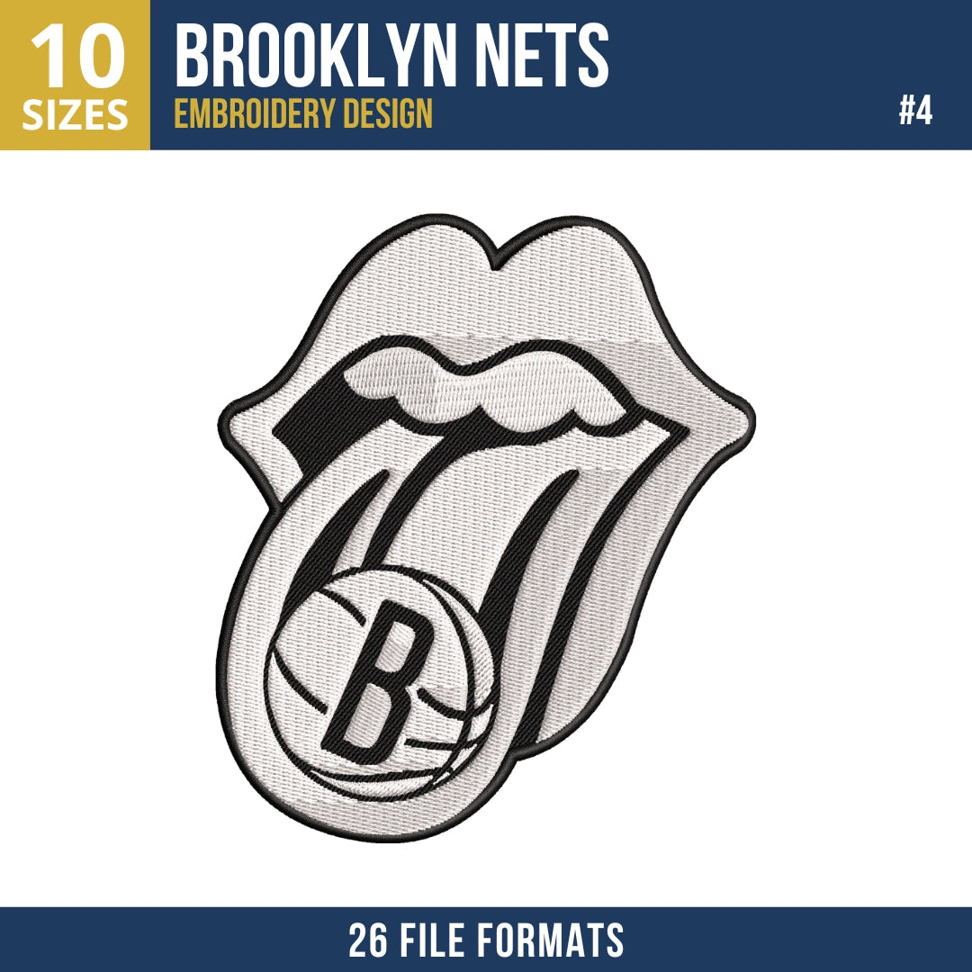 Brooklyn Nets Embroidery Design Bundle - 9 Machine Embroidery Files