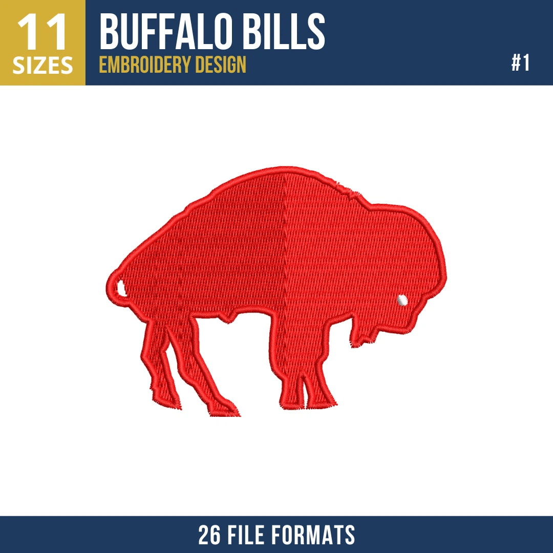 7 Buffalo Bills Machine Embroidery Designs Bundle 
