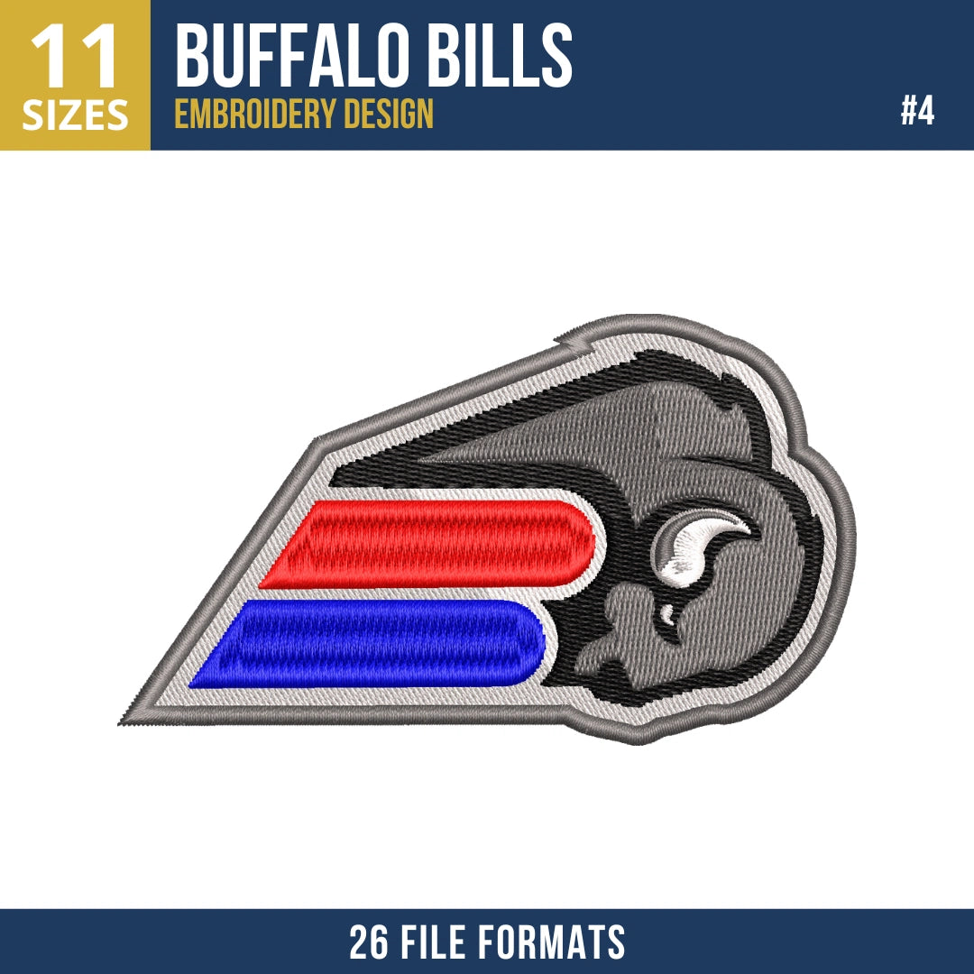 7 Buffalo Bills Machine Embroidery Designs Bundle 