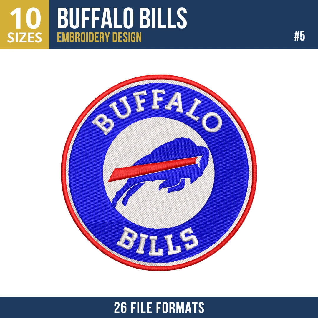 7 Buffalo Bills Machine Embroidery Designs Bundle 