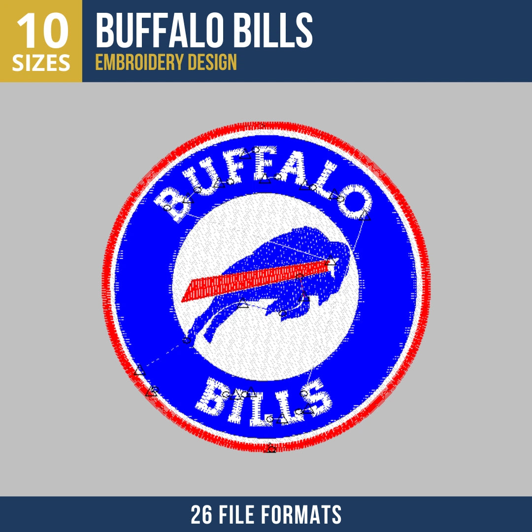 Buffalo Bills Circle Badge Embroidery Design