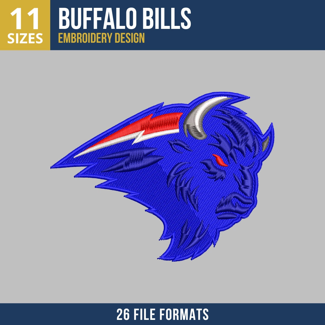 Buffalo Bills Aggressive Buffalo Head Embroidery Design