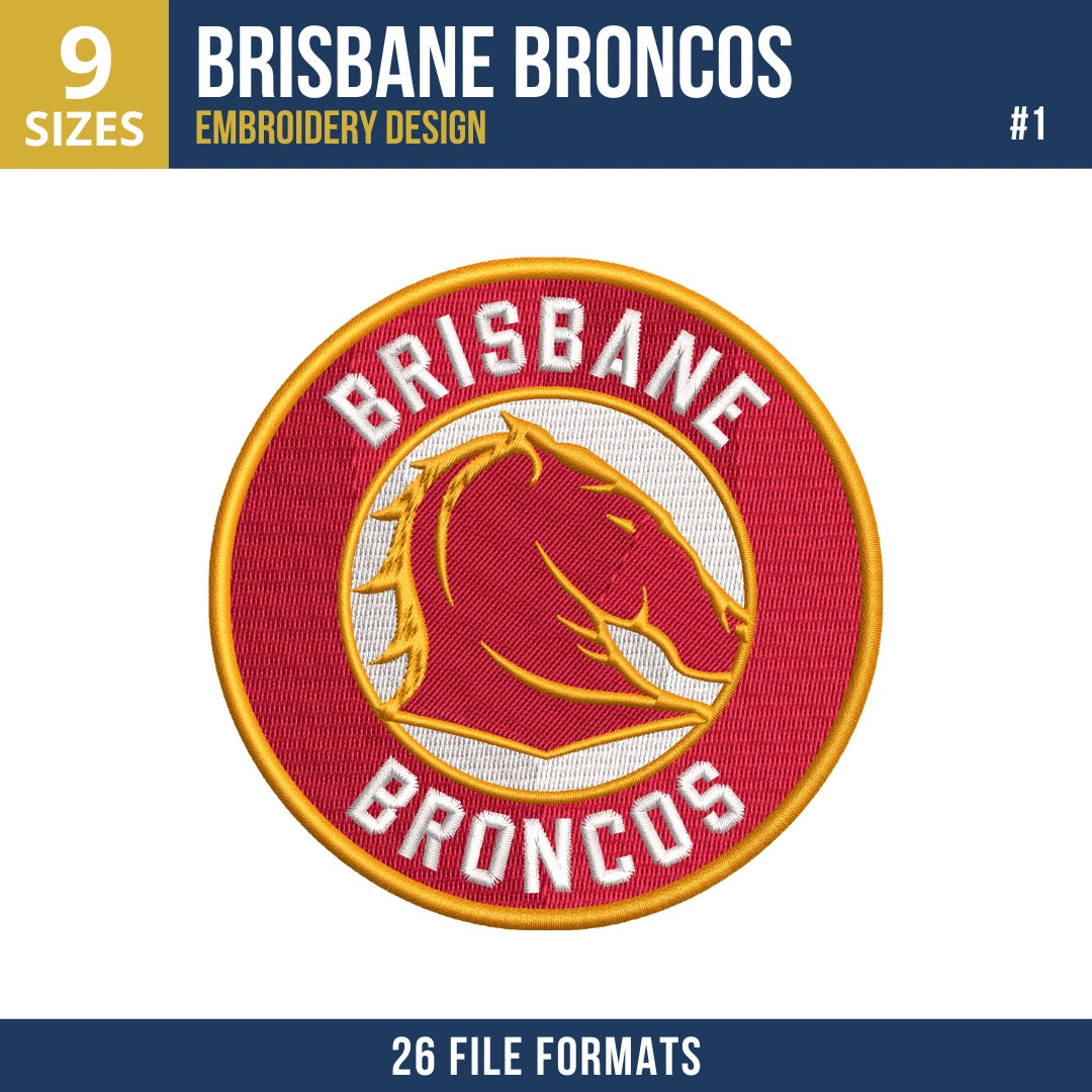 Brisbane Broncos Embroidery Design Bundle