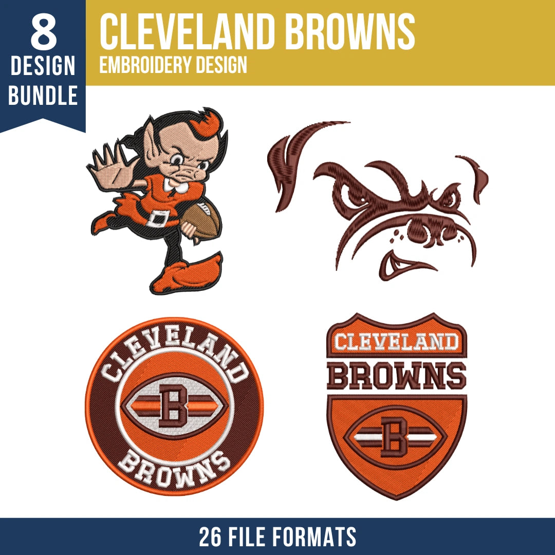 Cleveland Browns Embroidery Bundle 8 Designs