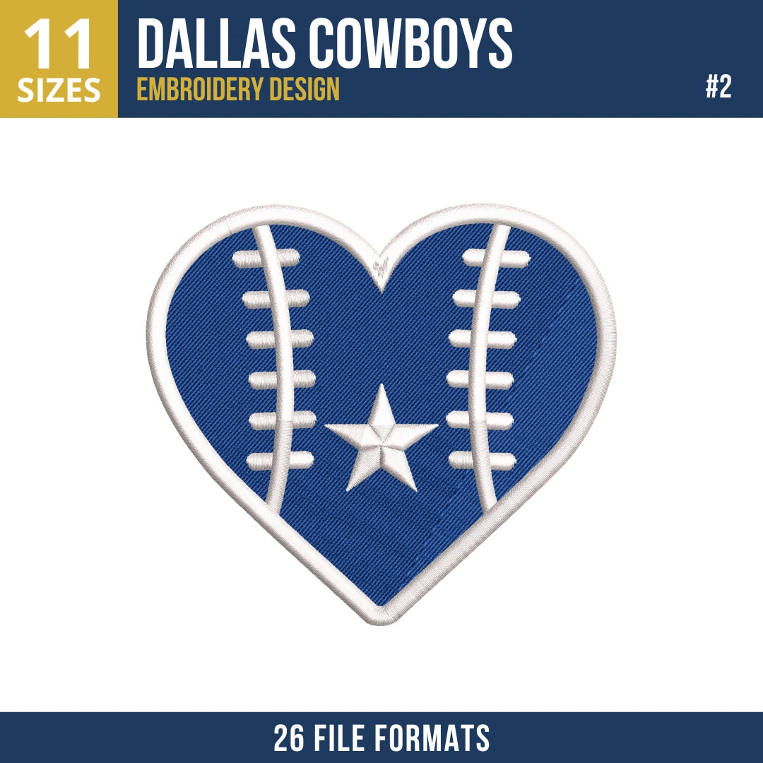 Dallas Cowboys Embroidery Bundle 8 Designs | 26 Formats