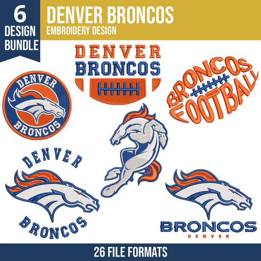 Denver Broncos Embroidery Bundle 6 Designs | 26 Formats